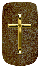 DAROYAL-510-GD-SH-BR Gold Single Cross Shimmer Brown Background